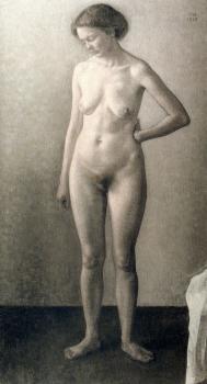 Vilhelm Hammershoi : Nude Female Model